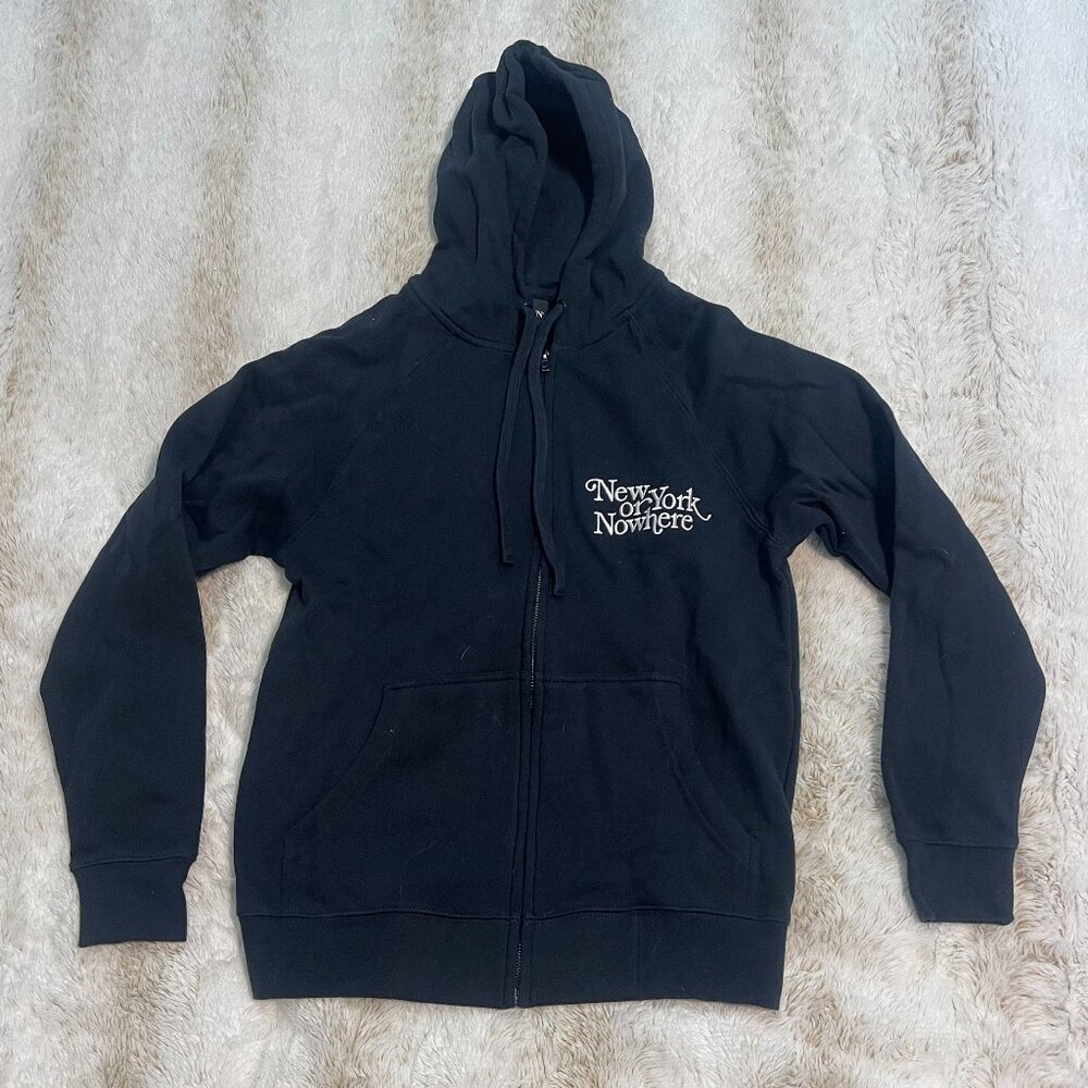 New York or Nowhere Black Zip Hoodie XS DISCONTINUED